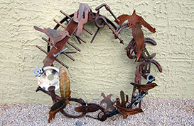 Songbird found object wreath 1